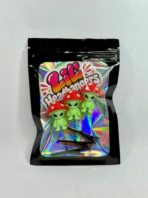 Glow in the Dark Mushroom Alien Sprouts - Pack of 3 - Festival Sprout Clips / EDM Rave Accessory - UV Reactive
