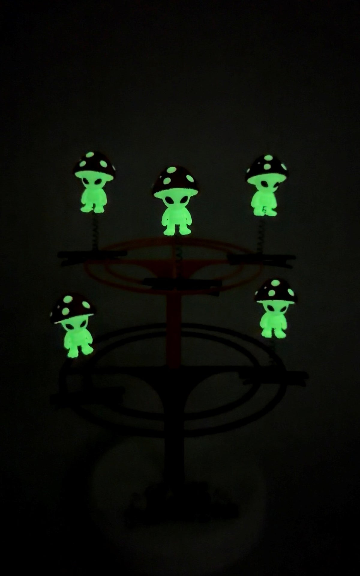 Glow in the Dark Mushroom Alien Sprouts - Pack of 3 - Festival Sprout Clips / EDM Rave Accessory - UV Reactive