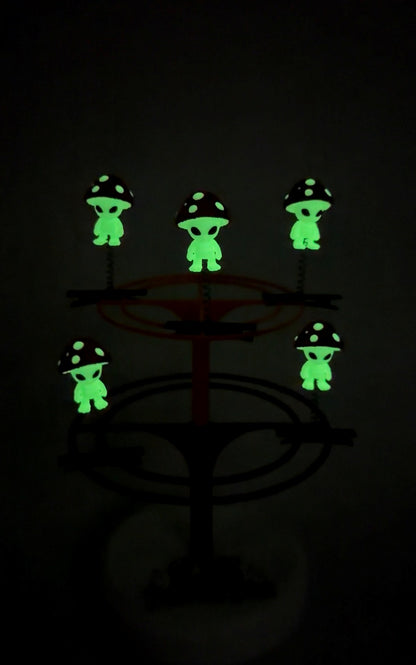 Glow in the Dark Mushroom Alien Sprouts - Pack of 3 - Festival Sprout Clips / EDM Rave Accessory - UV Reactive