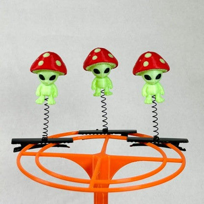 Glow in the Dark Mushroom Alien Sprouts - Pack of 3 - Festival Sprout Clips / EDM Rave Accessory - UV Reactive